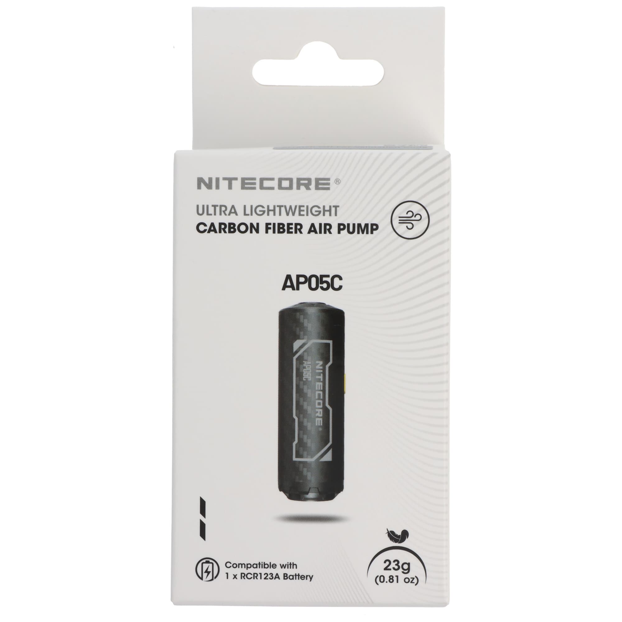 Mini-pompe Nitecore AP05C, pompe à air ultralégère, pour gonflage basse pression, rechargeable