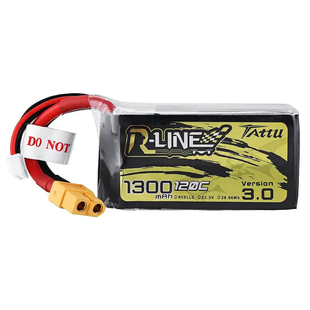 Batterie Li-Polymer - 1300mAh (22,2V) Connecteur 120C 6S R-Line V3 XT60 pour modélisme, drones, multicoptères, quadricoptère tel que 6S1P