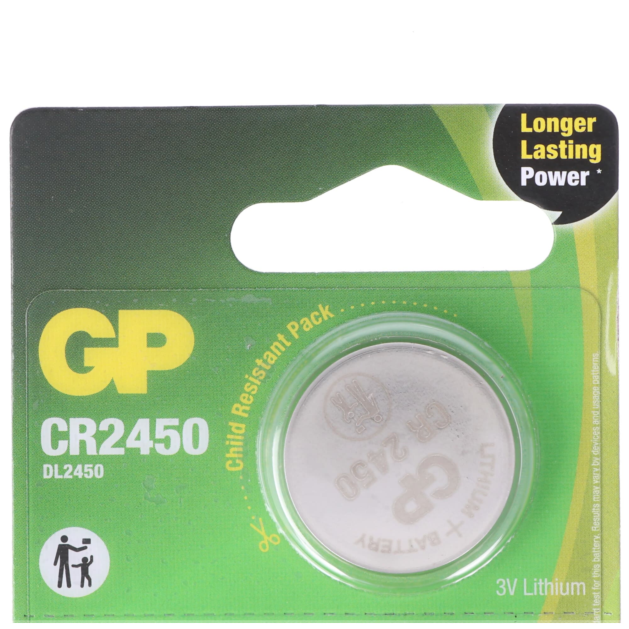 Pile bouton lithium CR2450 GP 3V 5 pièces