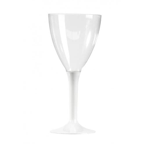 10 verres à vin réutilisables 16cl pied blanc - isap v60vin.bl