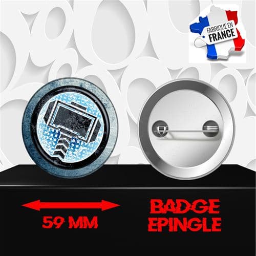 Badge à épingle 59 mm Logo Super Héros Thor 0035