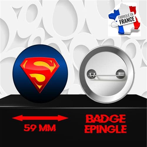 Badge à épingle 59 mm Logo Super Héros Superman 0032