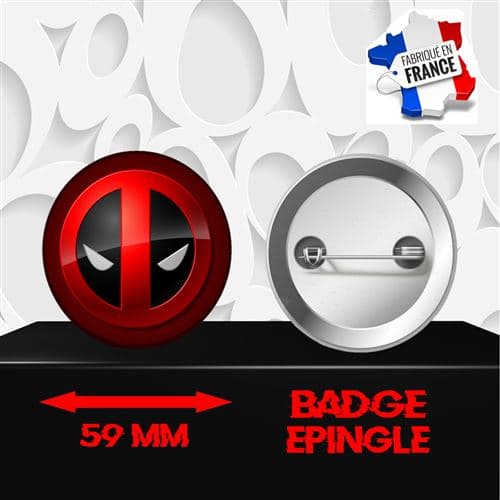 Badge à épingle 59 mm Logo Super Héros Deadpool 0030